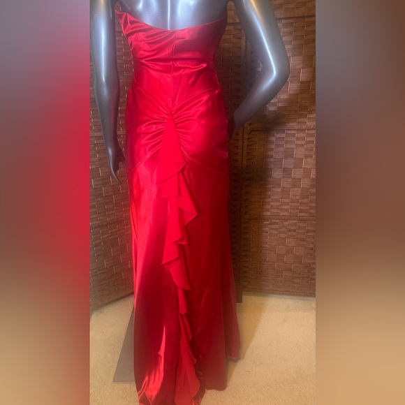 New! Betsy & Adam Red Halter Formal Prom Gown Dress 6 NWT Side Zipper Closure - Picture 13 of 14